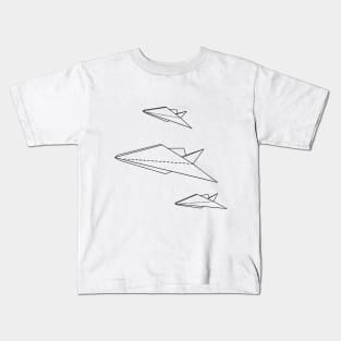 Give it a high fly folded paper airplane Kids T-Shirt